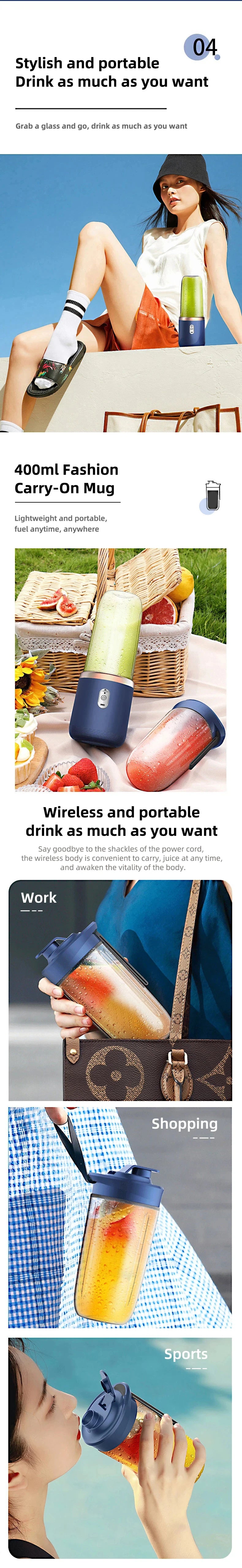 Portable Travel USB Mini Juicer Cup Handheld Blender