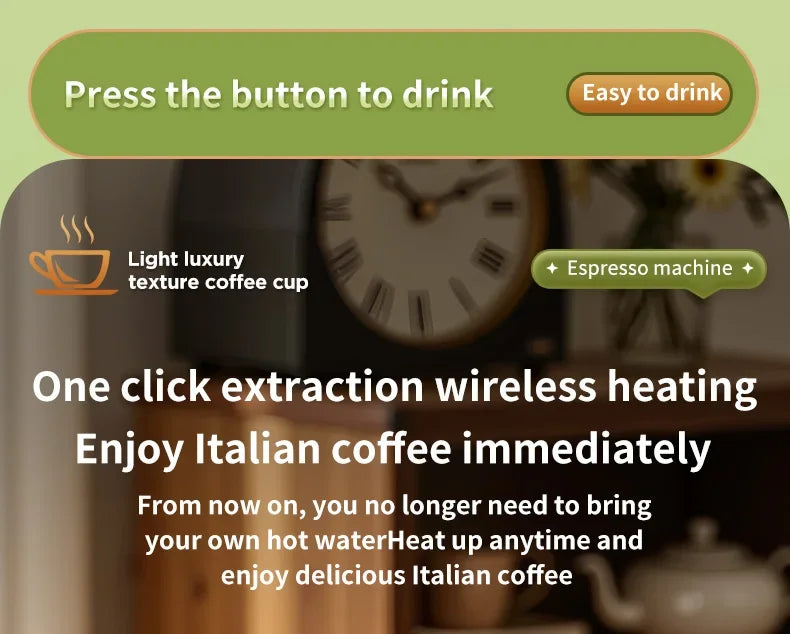 Travel 2-in-1 Wireless Portable Espresso Coffee Machine for Car & Home Camping
