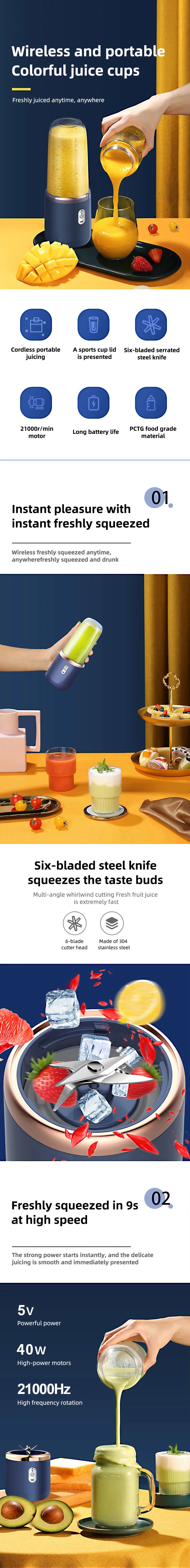 Portable Travel USB Mini Juicer Cup Handheld Blender