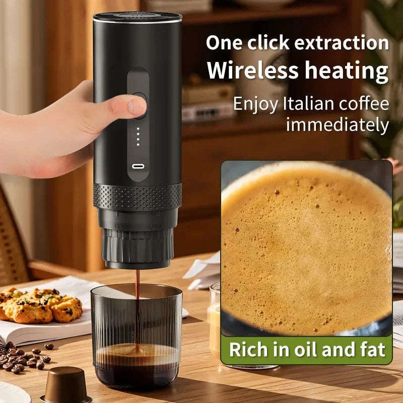 Travel 2-in-1 Wireless Portable Espresso Coffee Machine for Car & Home Camping