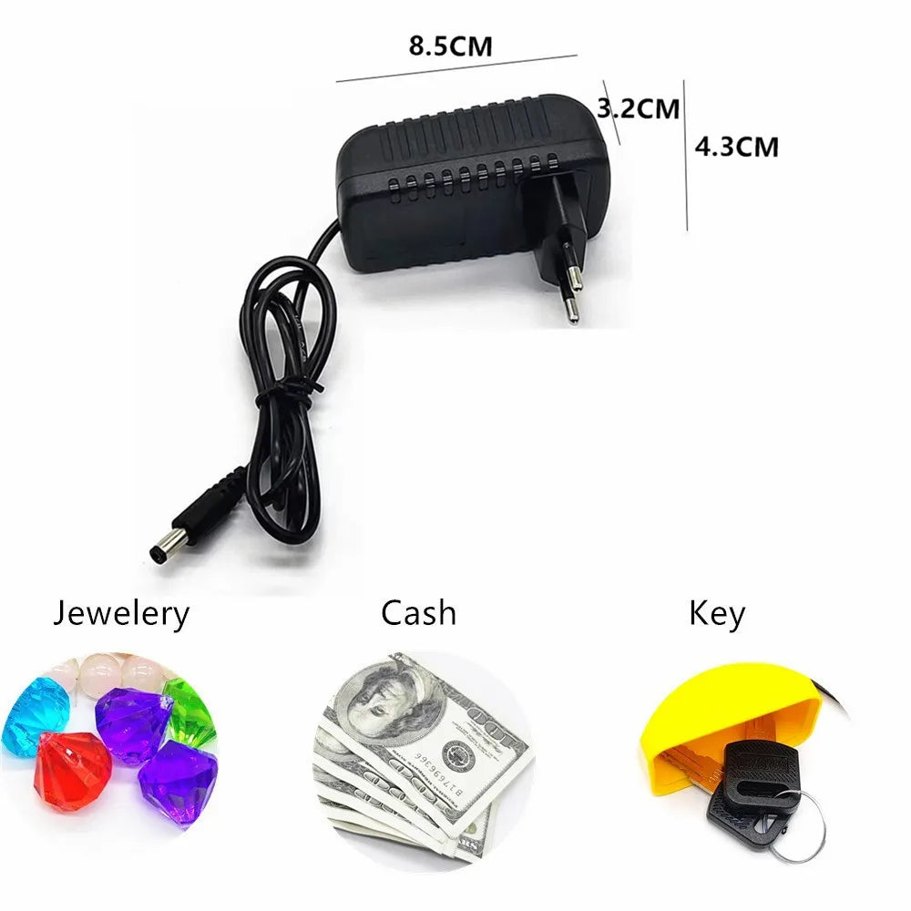Hidden Storage Mini Safe Deposit Box Simulated Charging Adpater For Travel or at Home