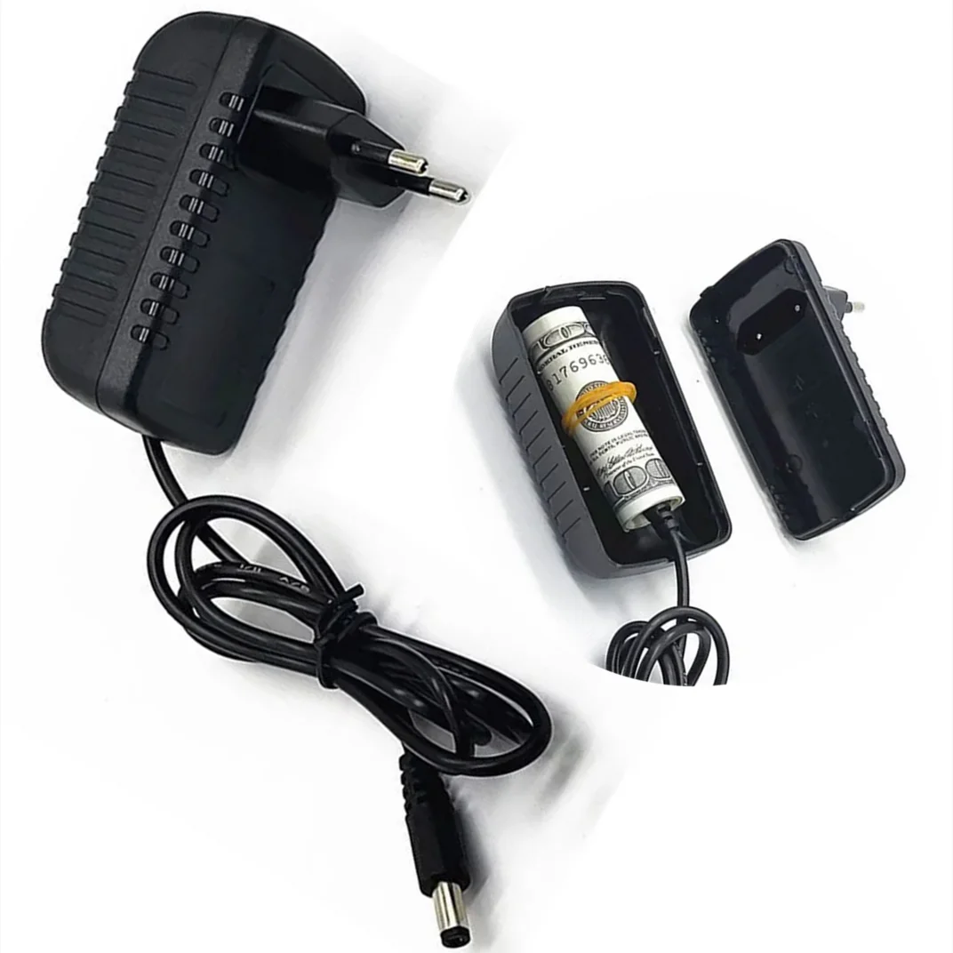 Hidden Storage Mini Safe Deposit Box Simulated Charging Adpater For Travel or at Home