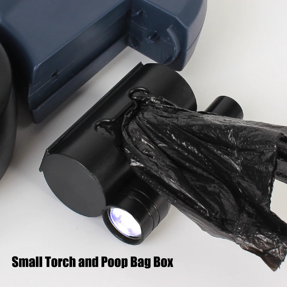Auto Retractable Double Ended Dog Leash 3m with LED Flashlight Waste Bag Box